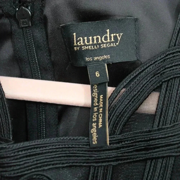 Black Long Sleeve Dress Laundry By Shelli Segal Dress 6 Small - Picture 4 of 7